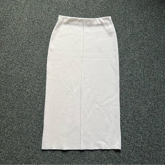 ZARA White Basic Felt Sweater Midi Maxi Knee-Length Pencil Bodycon Modest Skirt - Picture 2 of 16